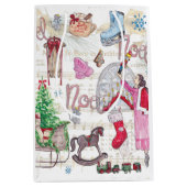 Sac Cadeau Moyen Aquarelle Élégante fée de Noël (Devant)