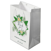 Sac Cadeau Moyen Aquarelle feuillage tropical Mariage Invité Faveur (Devant Angle)