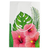 Sac Cadeau Moyen Aquarelle feuillage tropical Mariage Invité Faveur (Dos)