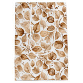 Sac Cadeau Moyen Aquarelle Feuille Motif (Dos)