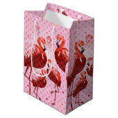 Sac Cadeau Moyen Aquarelle Flamingo Patte (Dos Angle)