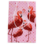 Sac Cadeau Moyen Aquarelle Flamingo Patte (Dos)