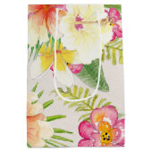 Sac Cadeau Moyen Aquarelle florale tropicale hawaïenne (Dos)