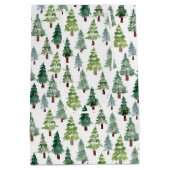 Sac Cadeau Moyen  Aquarelle Forêt d'hiver de pins rustiques   (Dos)