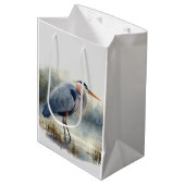 Sac Cadeau Moyen Aquarelle Great Blue Heron Bird Nature (Devant Angle)