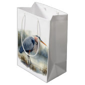 Sac Cadeau Moyen Aquarelle Great Blue Heron Bird Nature (Dos Angle)