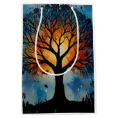 Sac Cadeau Moyen Aquarelle mignonne Arbre de vie (Devant)