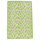 Sac Cadeau Moyen Aquarelle moderne Lime Vert Pink Arbres de Noël Aq (Devant)