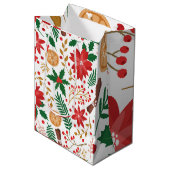 Sac Cadeau Moyen Aquarelle moderne sapin vert de Noël (Devant Angle)