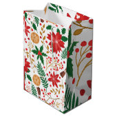 Sac Cadeau Moyen Aquarelle moderne sapin vert de Noël (Dos Angle)