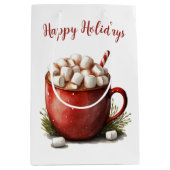 Sac Cadeau Moyen Aquarelle Noël Coco chaud (Devant)