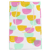 Sac Cadeau Moyen Aquarelle pastèque rose vert jaune Motif (Devant)