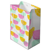 Sac Cadeau Moyen Aquarelle pastèque rose vert jaune Motif (Dos Angle)