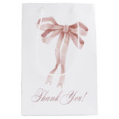 Sac Cadeau Moyen Aquarelle Pink Bow Girl Douche bébéSac cadeau (Devant)