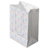 Sac Cadeau Moyen Aquarelle preppy en vichy florale (Devant Angle)