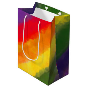 Sac Cadeau Moyen Aquarelle Rainbow personnalisée