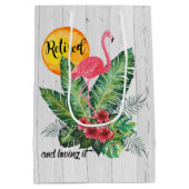 Sac Cadeau Moyen Aquarelle retirée de Flamant rose (Dos)