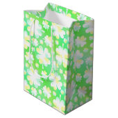Sac Cadeau Moyen Aquarelle rétro Shamrock de la Saint Patrick (Dos Angle)
