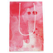 Sac Cadeau Moyen Aquarelle rose Confetti Abstrait Peint (Dos)