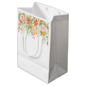 Sac Cadeau Moyen Aquarelle rose de roses (Dos Angle)
