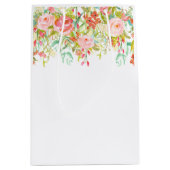 Sac Cadeau Moyen Aquarelle rose de roses (Devant)