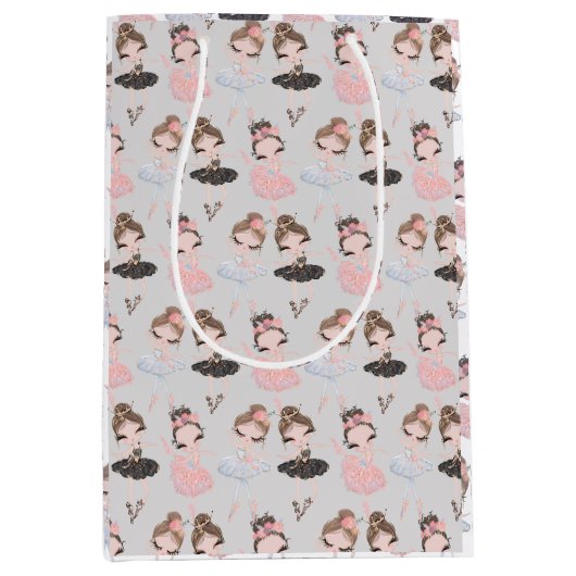 Sac Cadeau Moyen Aquarelle rose rose rose rose-jaune (Devant)