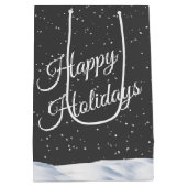 Sac Cadeau Moyen Aquarelle Snowman dans le Globe des neiges (Dos)