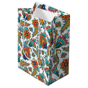 Sac Cadeau Moyen Aquarelles couleur Tribal Paisley Motif