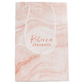 Sac Cadeau Moyen Aquarelles rose-or (Devant)