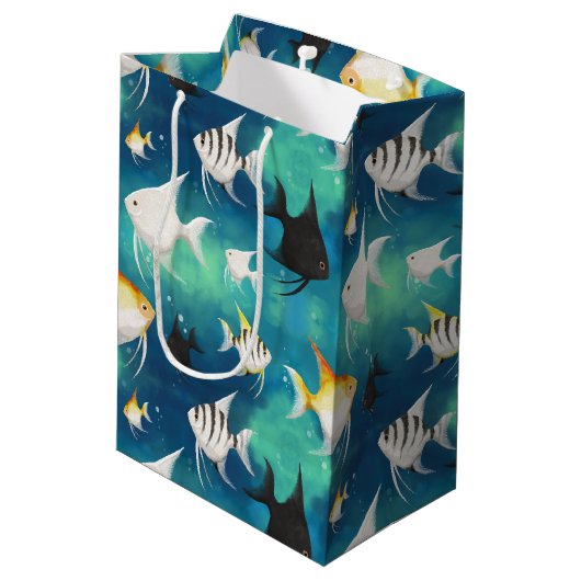 Sac Cadeau Moyen Aquarium Motif (Dos Angle)