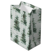 Sac Cadeau Moyen Arbre à pin vert classique (Devant Angle)