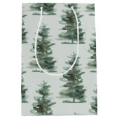 Sac Cadeau Moyen Arbre à pin vert classique (Devant)