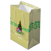 Sac Cadeau Moyen Arbre de Noël (Devant Angle)