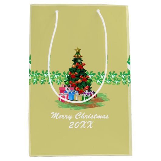 Sac Cadeau Moyen Arbre de Noël (Devant)