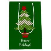 Sac Cadeau Moyen Arbre de Noël à points verts (Dos)