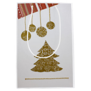 Sac Cadeau Moyen Arbre de Noël Abstrait, ornements