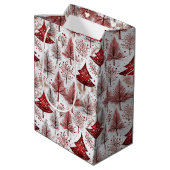 Sac Cadeau Moyen Arbre de Noël blanc rouge Motif #4 ID1009 (Dos Angle)