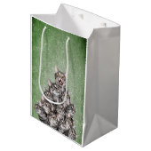 Sac Cadeau Moyen Arbre de Noël de chat (Devant Angle)