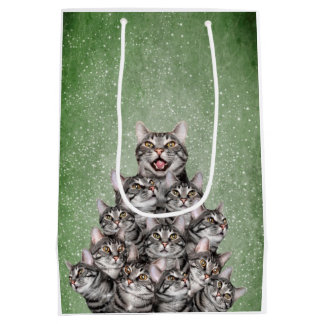 Sac Cadeau Moyen Arbre de Noël de chat