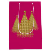Sac Cadeau Moyen Arbre de Noël d'or (Dos)