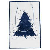Sac Cadeau Moyen Arbre de Noël Moody | Classy Dark Navy Bleu (Devant)
