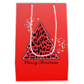 Sac Cadeau Moyen Arbre de Noël Red Leopard Cheetah (Dos)