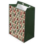 Sac Cadeau Moyen Arbre de Noël Rustique (Devant Angle)