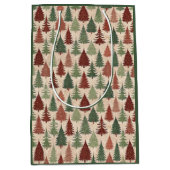 Sac Cadeau Moyen Arbre de Noël Rustique (Devant)