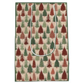 Sac Cadeau Moyen Arbre de Noël Rustique (Dos)