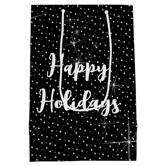 Sac Cadeau Moyen Arbre de Noël vert étincelant (Dos)