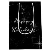 Sac Cadeau Moyen Arbre de Noël vert étincelant (Dos)