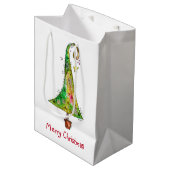 Sac Cadeau Moyen Arbre de Noël Whimsical (Devant Angle)