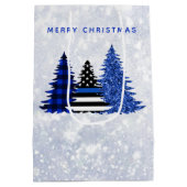 Sac Cadeau Moyen Arbre de Parties scintillant Plaid de Noël mince L (Dos)