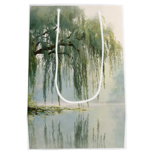 Sac Cadeau Moyen Arbre de saule serein réflexion Art de la nature (